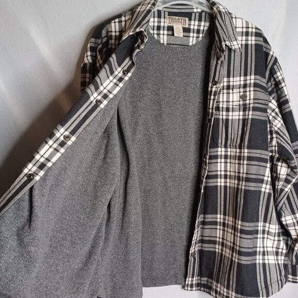 Duluth Trading Co. Shirt Jacket Mens 2XL Black/White Plaid Outdoor Lumberjack - Picture 7 of 8